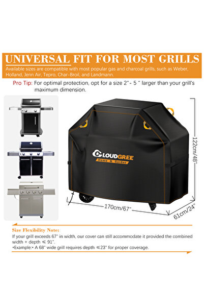 Choice 170 [غطاء شواء بخيوط برتقالية Lg-210D] غطاء فرن غاز للشواء مقاوم للتمز...