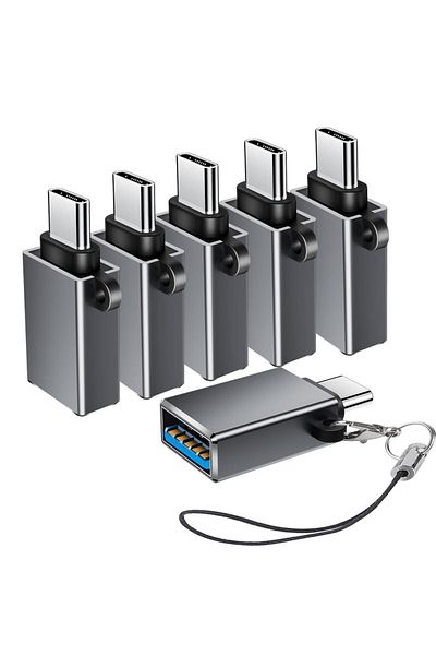 Choice 6 قطع محول USB من النوع C، عبوة من 8 قطع، محول USB إلى USB C، محول USBC من النوع A ذكر أنثى OTG، C