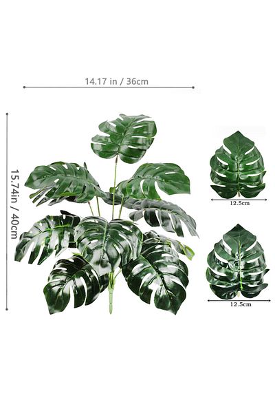 Choice GBY4-12Y-40-T13 40-103cm /40.5in Artificial Monstera Plants Fake Palm Tree Plastic Turtle Leaves Gre