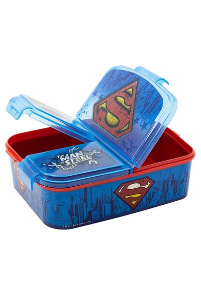 Superman Cutie sandwich, multicompartimente, albastru, fara BPA,