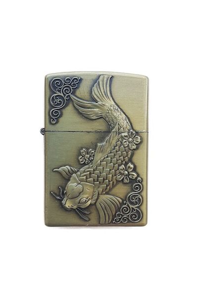dalimag Metal Lighter, 3D Relief, Fishing Model, Green,