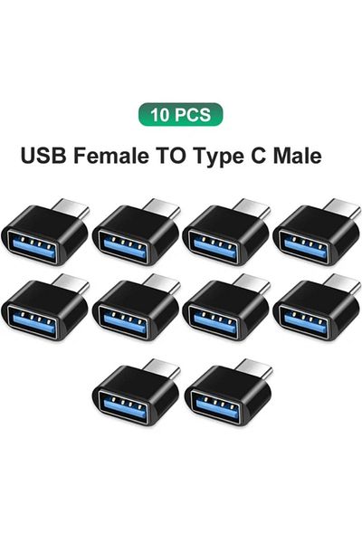 Choice محول بيانات من النوع C إلى USB 3.0، أسود، 10 قطع، USB-C 3.1 ذكر، OTG A أنثى، لأجهزة MacBook Pro وiPad