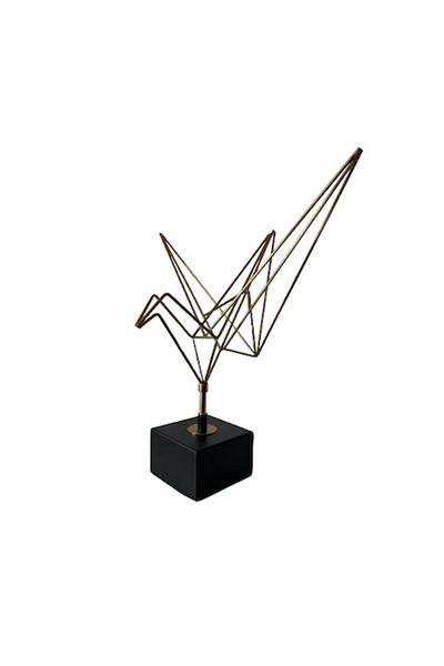 LUXXO Decoratiune de masa, metalica, Icaro, 40x25x40cm, Auriu/Negru