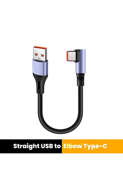 Choice 0.15m Straight Elbow A-C 15CM 30CM Dual Elbow Type C to Type C Cable 90 Degree Short Power Bank Fast