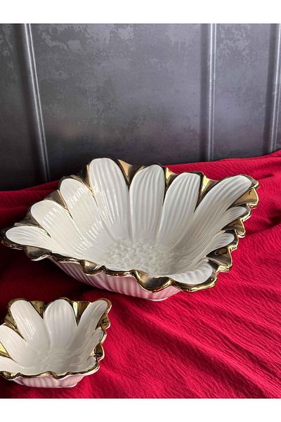 ROSSEV Flora Gold Square Salad Bowl 24cm