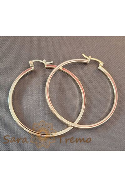 saratremo Classic Round Gold-Plated Earrings Magna - 4.5 cm