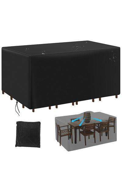 Choice 275x210x71cm black Patio Furniture Set Cover Heavy Duty Outdoor Sectio...