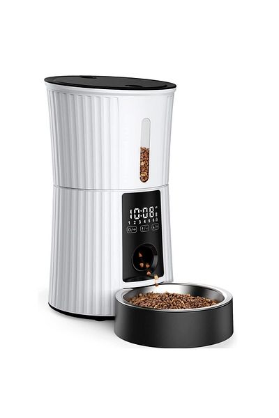WowStep Automatic Feeder for Dogs and Cats, Voice Recording, 4l, Waterer, 6 Automatic Tables, White