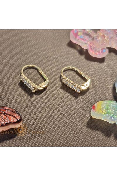 saratremo Classic Hoop Earrings Plated with Gold – Decorated with Zirconia Crystals