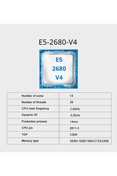 Choice مجموعة لوحة أم للألعاب MOUGOL X99 مع وحدة معالجة مركزية Intel LGA2011-3 E5 2680 V4 وذاكرة DDR4 سعة 16 جيجابايت