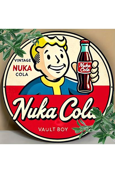 Choice green Vintage Nuka Kola wooden sign 7.8x 7.8 inches-iconic vault boy design, bar, cafe and beach hou
