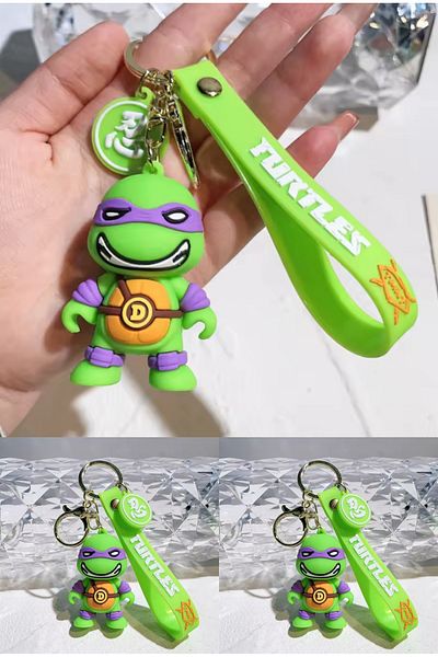 Wolawood Ninja Turtles Keychain Cute Figured Silicone Bag Ornament Colorful Accessory Gift Character