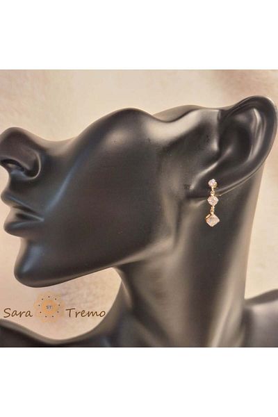 saratremo Gold plated earrings – 3 mobile charms