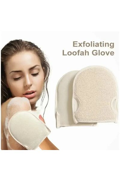 Choice Soft Natural Loofah Glove Double-sided Body Scrub Sponge Pads Shower Body Scrubber Mitt for Showe...