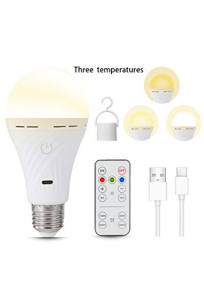 Choice 6-10 واط، 1 قطعة E27، مصابيح إضاءة لاسلكية قابلة لإعادة الشحن عبر USB مع جهاز تحكم عن بعد، تعمل بالبطارية 2200 مللي أمبير في الساعة