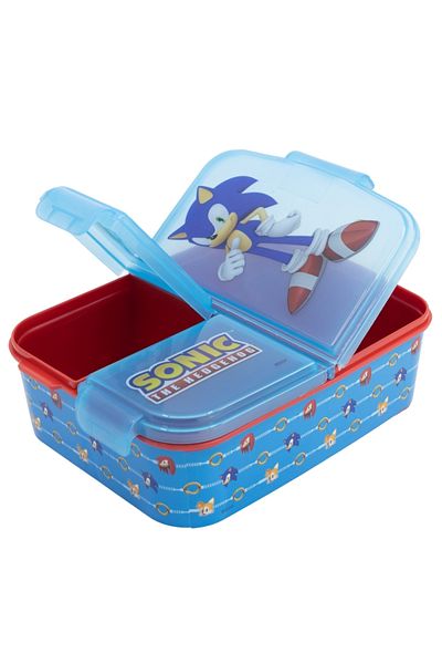 Sonic Sandwich box, multi-compartment, blue, BPA-free,