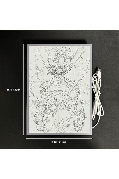 Choice Large(21.5x30.5cm) Anime Energy Blast 3D LED Lamp - Saiyan Inspired Room Decor Light with Holographi