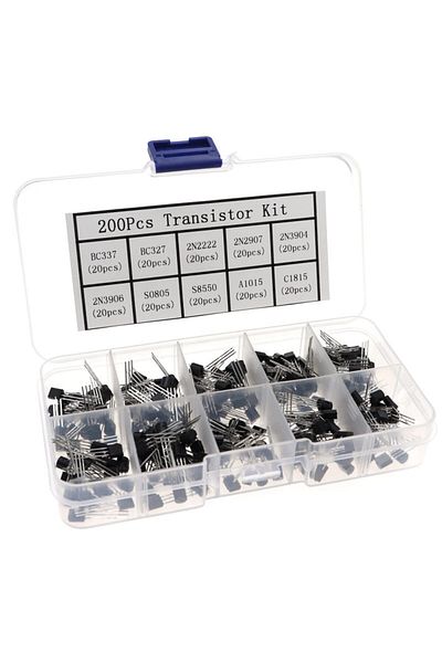 Choice 200Pcs Transistor Kit BC327 BC337 2N2222 2N2907 2N3904 2N3906 S8050 S8550 A1015 C1815 PNP/NPN 10 ...
