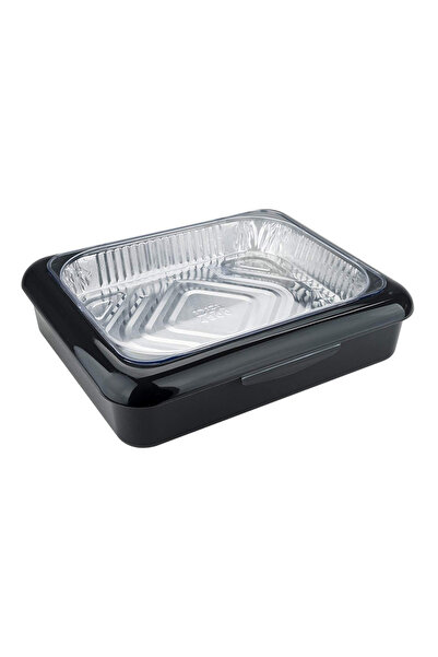 Choice حامل أواني من رقائق الألومنيوم البلاستيكية السوداء، حامل أواني من رقائق الألومنيوم قابل للتكديس والحمل للاستخدام المنزلي والسفر