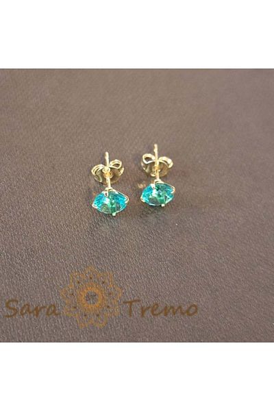 saratremo Butterfly Earrings with Spring Green Zirconia Crystal