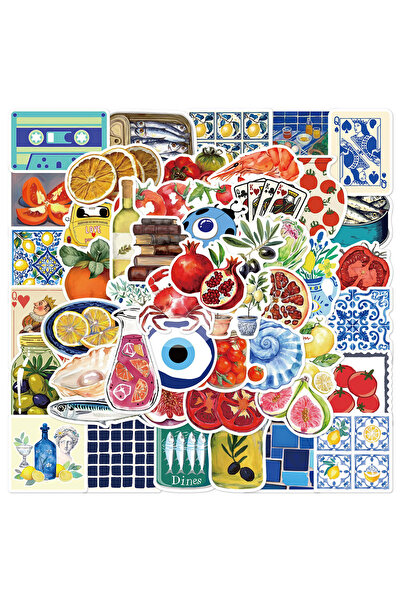 Choice ملصقات طماطم البحر الأبيض المتوسط متعددة الألوان، 50 قطعة، ملصقات البح...