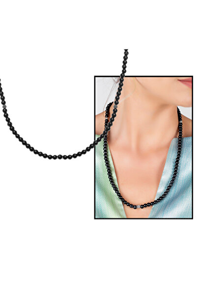 Tesbihane Bracelet Necklace Prayer Beads 3 in 1 Multi-Purpose Black Onyx Natural Stone Jewelry with 99 Grains