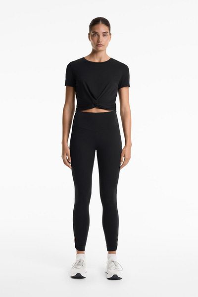 Oysho Modal blend short-sleeved knot T-shirt