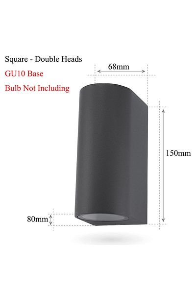 Choice Bulb Not Including Round Double Head Aluminum GU10 Base Outdoor Waterproof Wall Lights Garden Porch