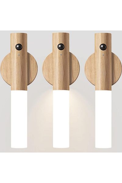 Choice White Ash-3Pcs Night Light Motion Sensor Night Lights Rechargeable Wall Sconces Magnetic Wall Lights