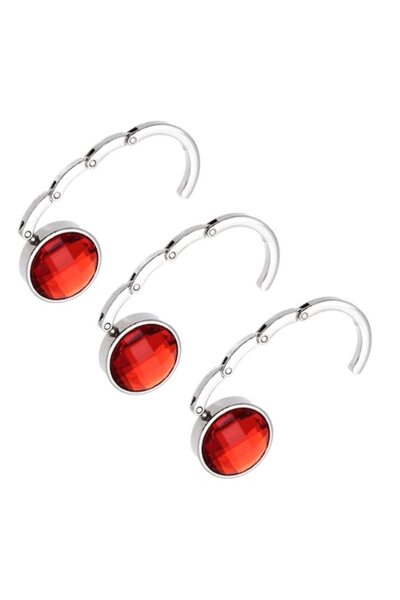 dalimag Set 3 bucati carlig geanta de mana, masa, metal, rosu