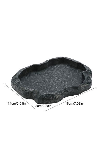 Choice Option B Reptile Feeder ABS Resin Imitation Rock DesignFood and Water Dish Feeder Bowl for Tortoise
