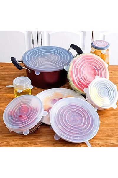 Choice 1Set 6Pcs Silicone Elastic Cover - Reusable Food Cover for Bowls, Pans and Pots - Microwave and Refr