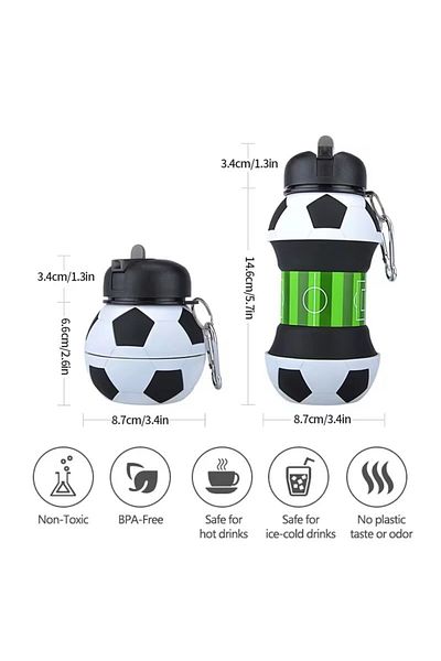 Choice 550ml Football bottle Foldable Football/basketball Silicone Water Bottle, Children/student Outdoor S