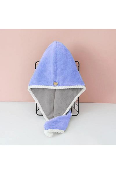 Choice Coral fleece Blue and Gray Double Thick Dry Hair Towel Double Sides Use Dry Hair Cap Multi-color Str