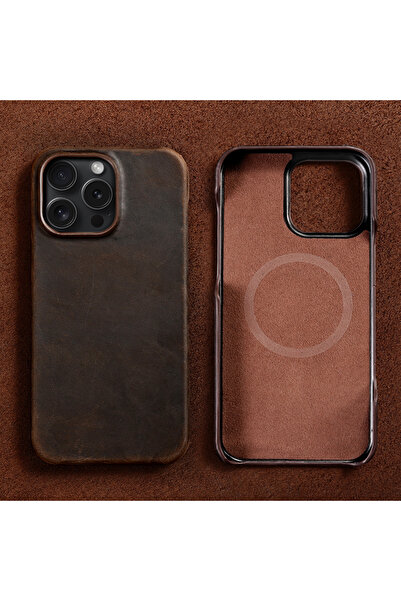 LANGSIDI جلد أصلي بني اللون لهاتف iPhone 16 Pro Max مع خاصية Magsafe، متوافق ...