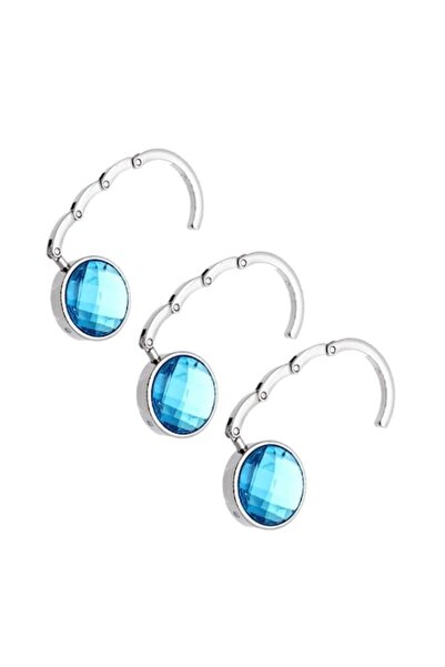 dalimag Σετ 3 γάντζων για τσάντα χειρός, μπλε, μεταλλικά, 8 cm,