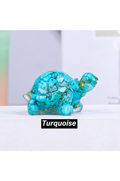 Choice قطعة واحدة من الفيروز، قطعة واحدة من حجر الكريستال الطبيعي، تمثال سلحف...