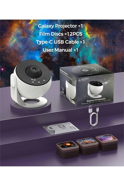 Choice White-Black Star Projector Night Light Planetarium Projector 360° Rotate Galaxy Projector Light For