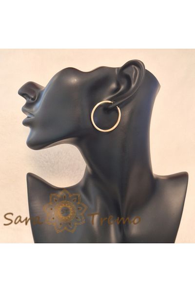 saratremo Thick Classic Round Earrings 3 cm – Brazilian Quality