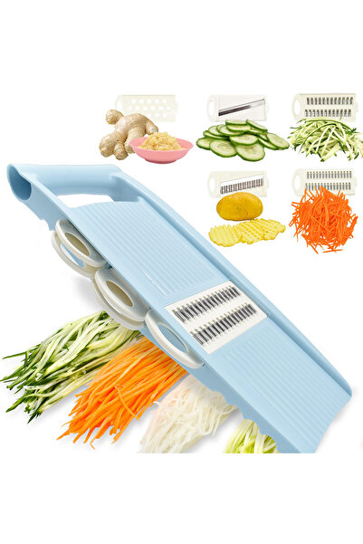 Choice1 Blue 5 in 1 Mandoline Slicer for Kitchen Vegetable Slicer Multi Blade...