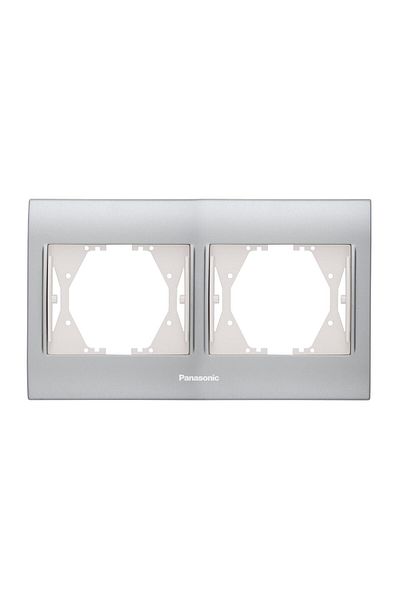 PANASONIC Ramă dublă din oțel inoxidabil mat Dore orizontală Thea Blu