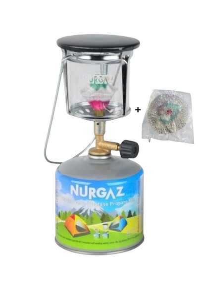 NURGAZ Gazlı Kamp Piknik Lambası 450gr Kartuşlu Portatif Askılıklı Kamp Lüks ...