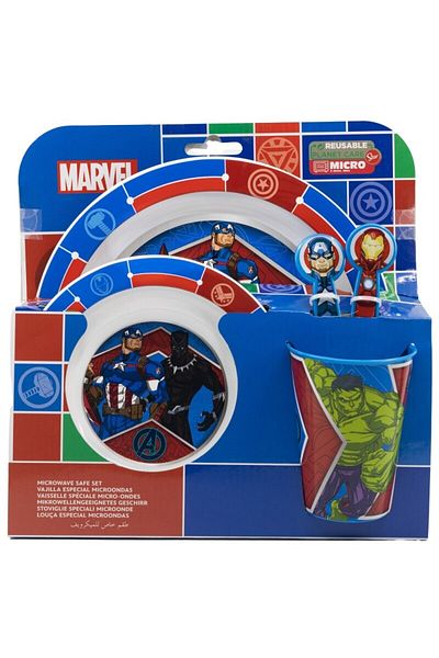 AVENGERS 5-piece dinnerware set, plastic, BPA-free, multicolor, Avengers, Marvel