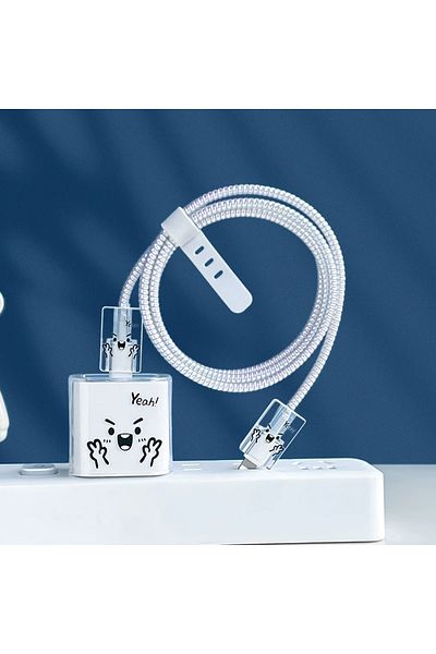 Choice 06 4 في 1 غطاء حماية كابل بيانات الشحن لهاتف iPhone 15 14 13 16 11 18 وات 20 وات
