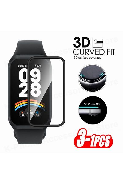 Choice For Mi Band 9 Active 3Pcs 3D Curved Edge Film For Xiaomi Smart Band 9 Active HD Soft Smart Watch Scr