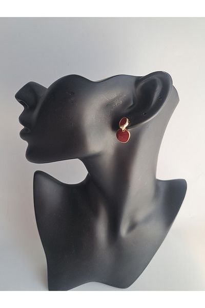 BHR AKSESUAR Red Gold Small Earrings