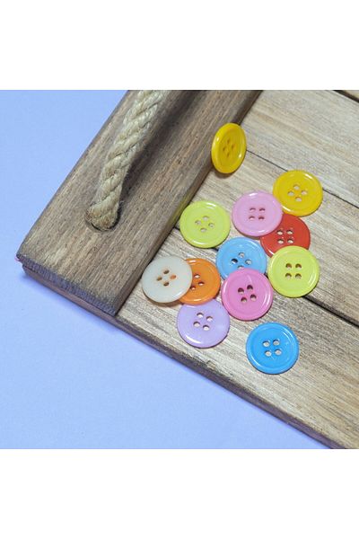 Prestij Boncuk Plastic Mixed Color Button 18 mm 50 Pcs