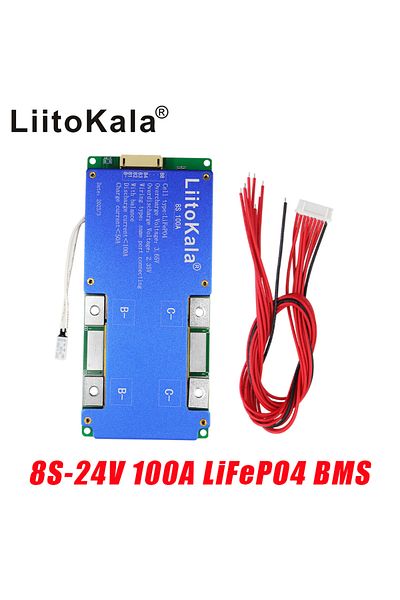 liitokala 8S-24V100A-BMS LiFePO4 Battery Uart series heat passive balance function with automobil...