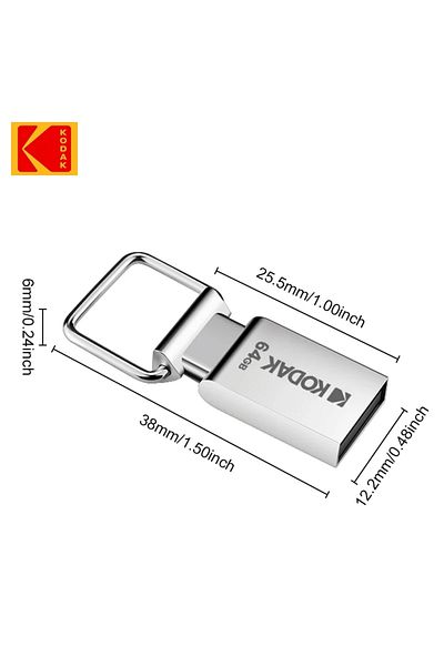 Kodak 64GB Silver Pen Drive 32GB 64GB 128GB High Speed USB2.0 Memoria Stick for PC Mobile Mini Pendr
