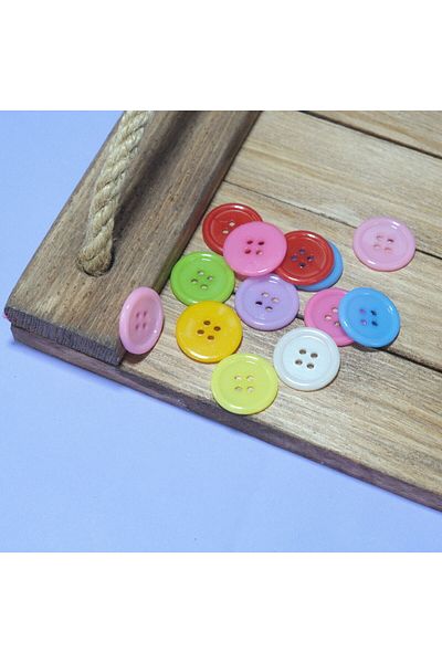 Prestij Boncuk Plastic Mixed Color Button 20 mm 50 Pieces